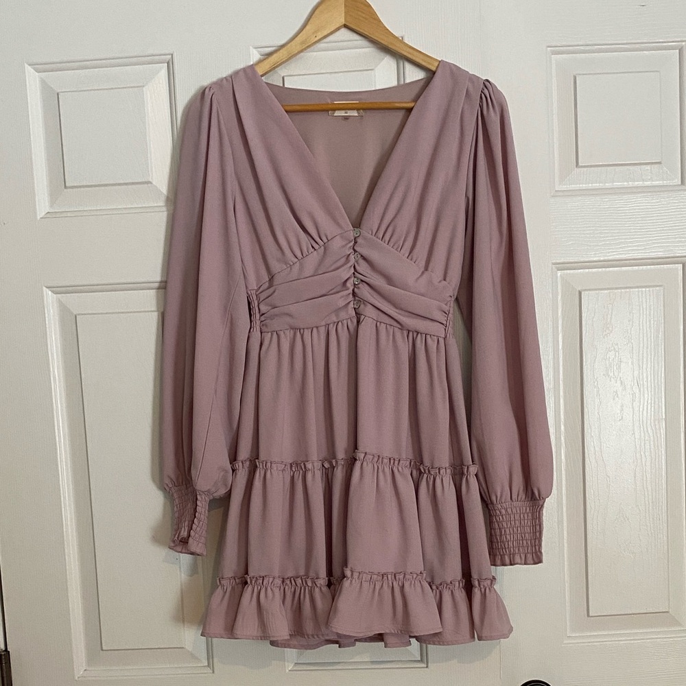 Altar’d state dusty lilac elegant long sleeve dress XS in prefect condition!